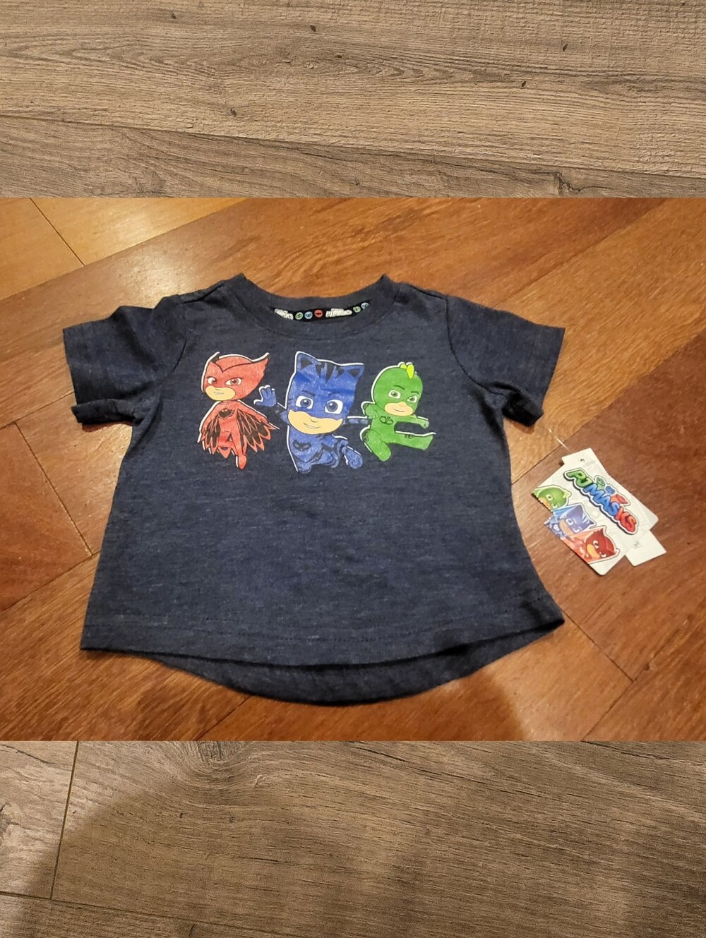 🌻 NWT Disney PJ Masks Baby Dark Blue Shirt Size 12M Catboy Owelette Gekko